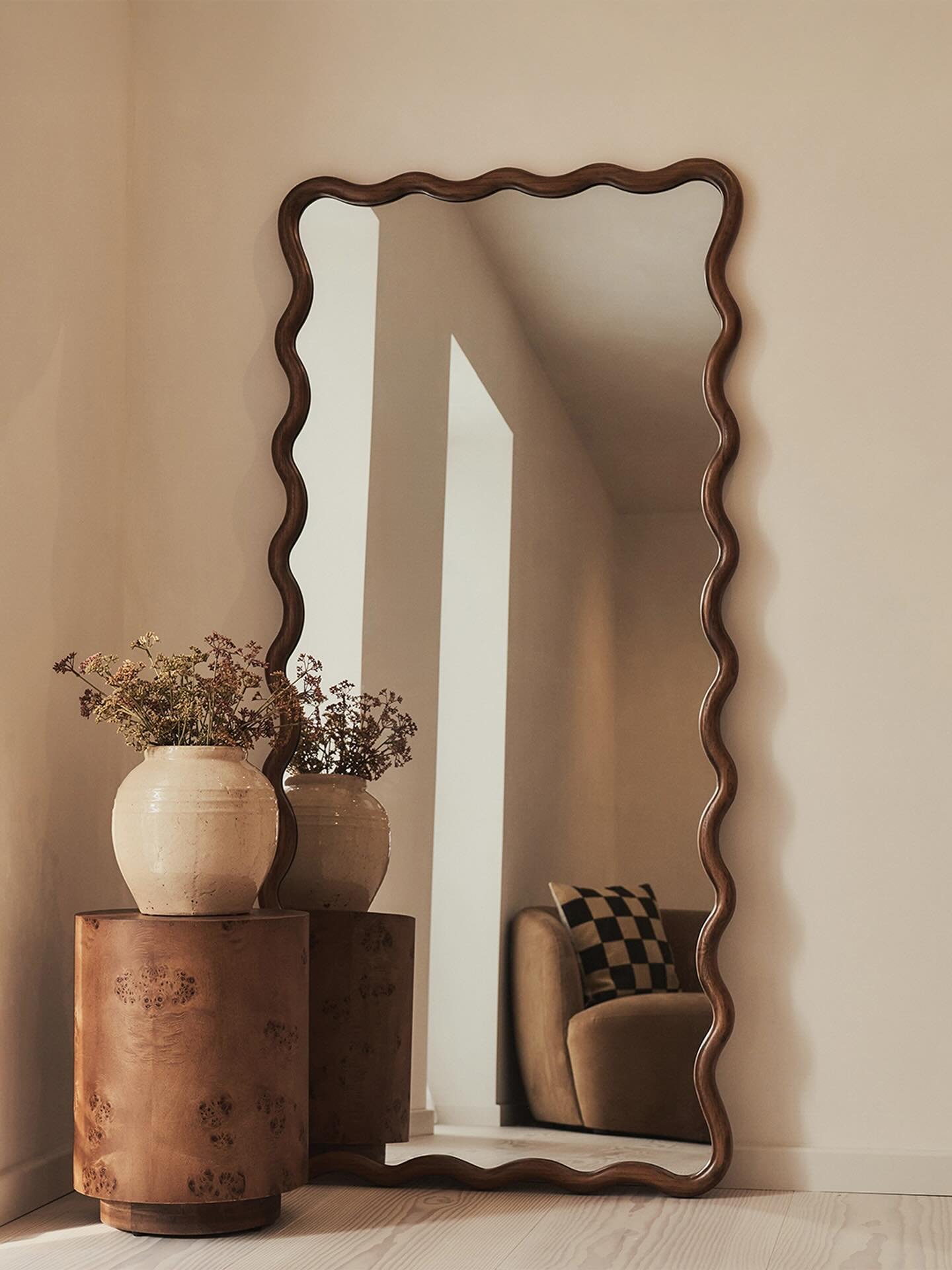 Miroir SAHEL — Pleine Longueur · Bois Sombre · grand miroir